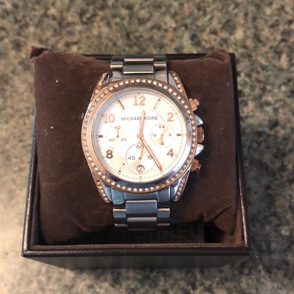Michael Kors Accessories - Michael Kors watch silver & rose gold accent